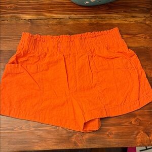 a new day Orange High-Waist Elastic Shorts with Front Pockets